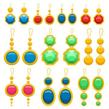 Earrings vector design illustration isolated on white background Stock Illustration