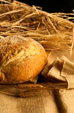 Ears and bread Stock Photos