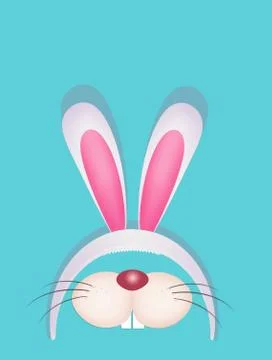 Ears and muzzle from rabbit Illustrazione stock