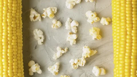 Ears of corn and popcorn Stock Footage 140372137