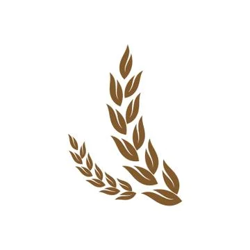 Ears of corn silhouette vector illustration isolated on white background. Stock Illustration