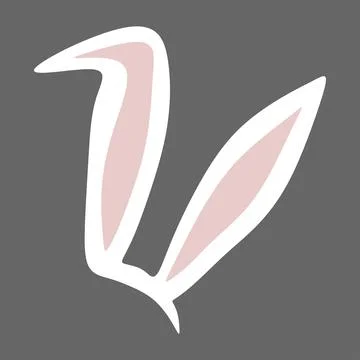 Ears of Easter Bunny isolated on White. Flat or Cartoon Style Holiday Desig.. Stock Illustration