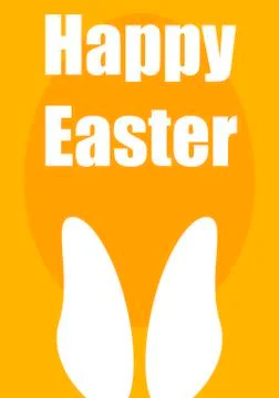 Ears of rabbit and easter egg in flat design Stock Illustration