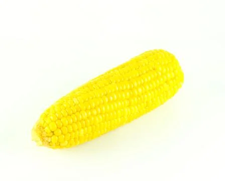 Ears of sweet corn on white background Stock Photos