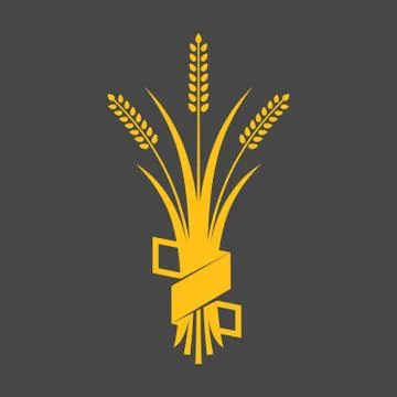 Ears of Wheat, Barley or Rye vector visual graphic icons Stock Illustration