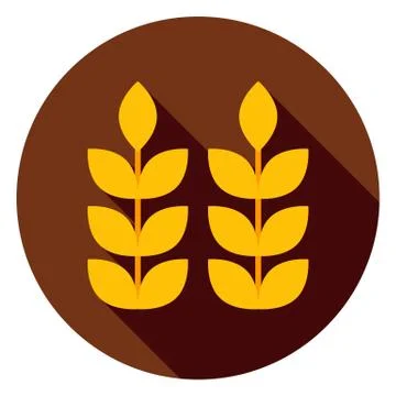 Ears of Wheat Circle Icon Stock Illustration