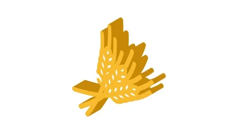 Ears of wheat harvest isometric icon animation Stock Footage 327293431