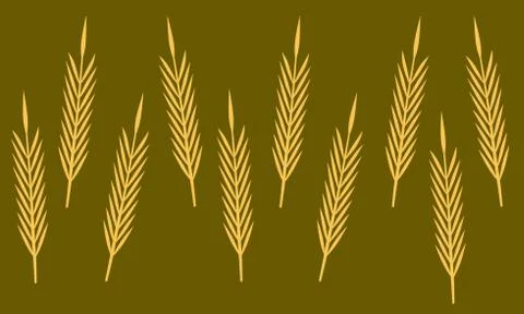 Ears of wheat. Seamless border. Stock Illustration