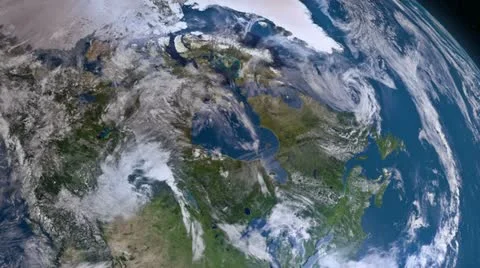 Earth 3d view from space. Canada. Stock Footage 10896309