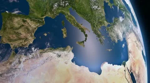 Earth 3d view from space. Mediterranean. Stock Footage 10896417