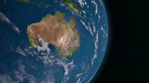 Earth 3d view from space. Oceania. Stock Footage 10896476