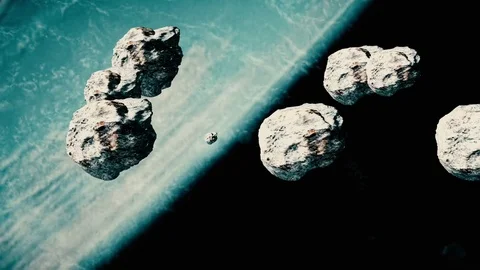 Earth and Asteroids Stock Footage 76761632