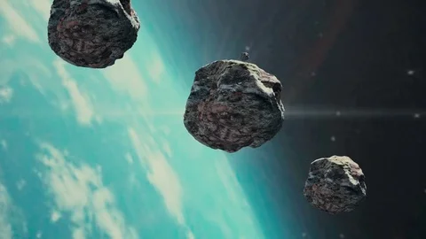 Earth and Asteroids Stock Footage 76762211