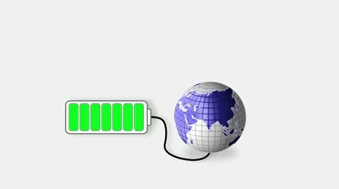 Earth and battery Stock Footage 10825233