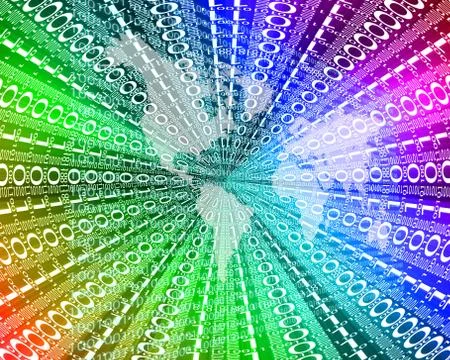 The earth and binary code Stockillustratie