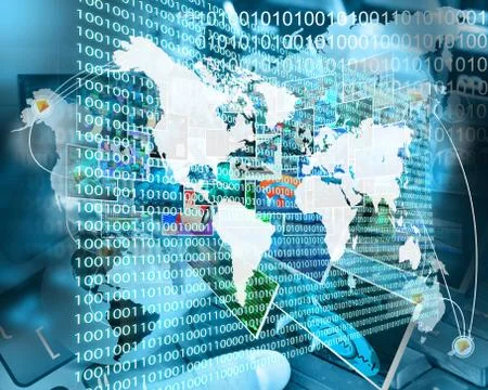 The earth and binary code Stock Illustration