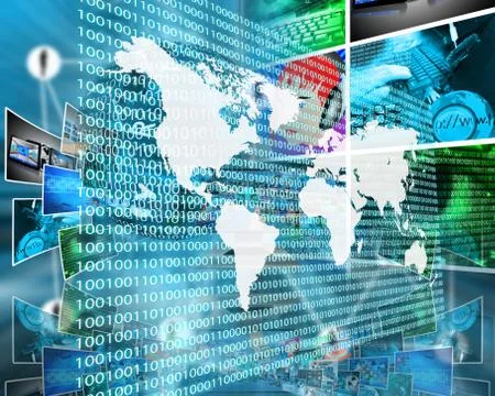 The earth and binary code Stock Illustration