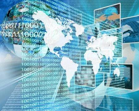 The earth and binary code Stock Illustration