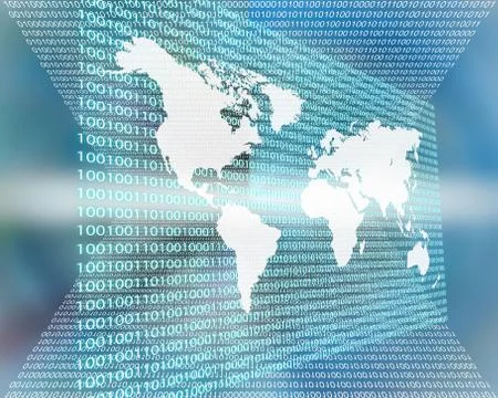 The earth and binary code Stock Illustration