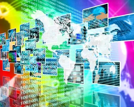 The earth and binary code Stock Illustration