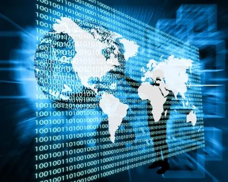 The earth and binary code Stock Illustration