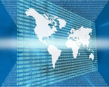 The earth and binary code イラスト素材