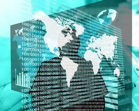 The earth and binary code Stock Illustration