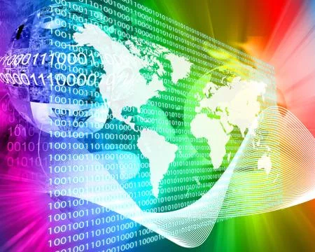 The earth and binary code Stock Illustration