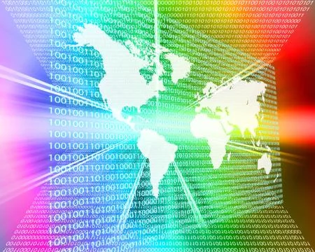 The earth and binary code Stock Illustration