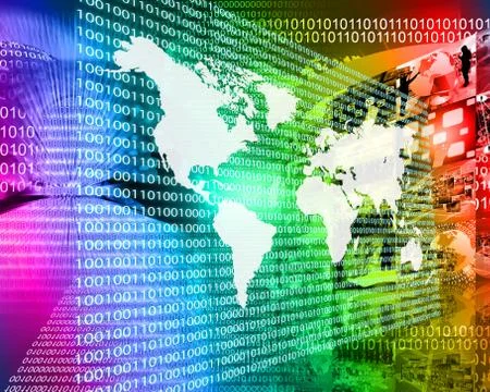 The earth and binary code Illustrazione stock