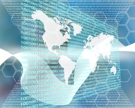 The earth and binary code イラスト素材