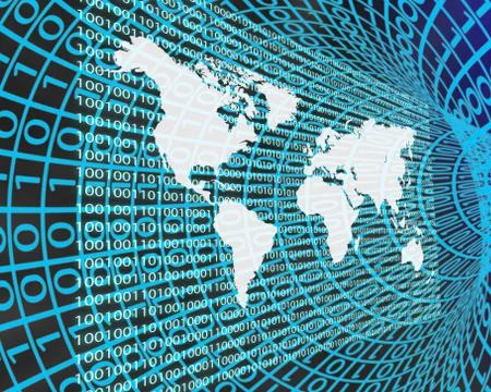 The earth and binary code Stock Illustration