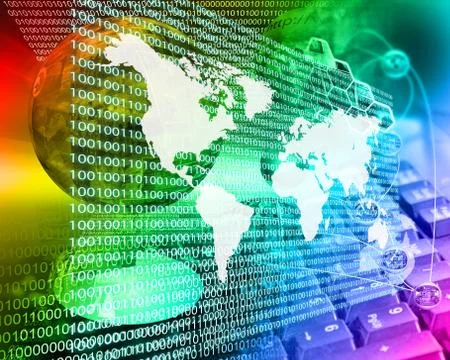 The earth and binary code 스톡 일러스트