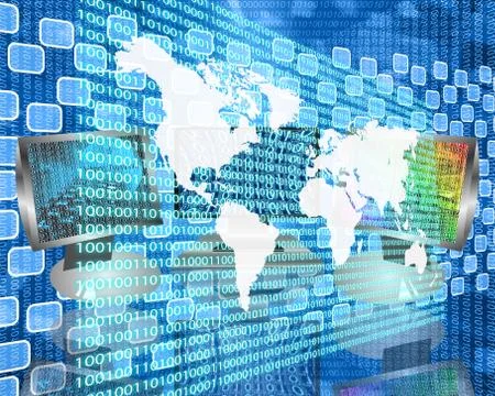 The earth and binary code Stock Illustration