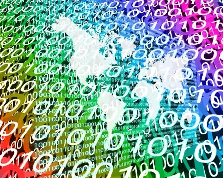 The earth and binary code Stock Illustration