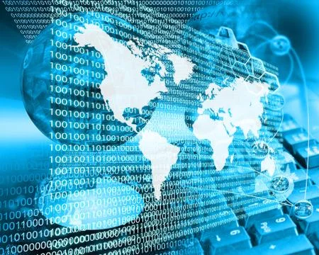 The earth and binary code Stock Illustration