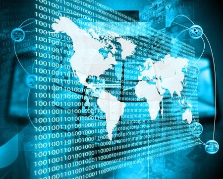 The earth and binary code Stock Illustration