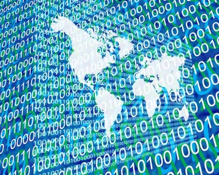 The earth and binary code Stock Illustration