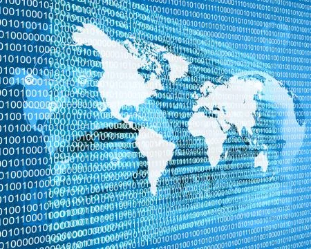 The earth and binary code イラスト素材