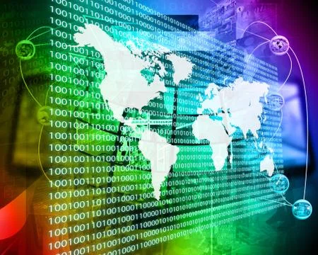 The earth and binary code イラスト素材