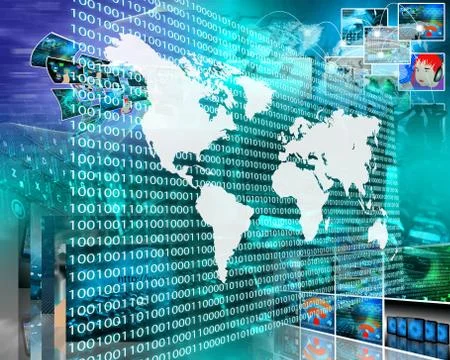 The earth and binary code Stock Illustration