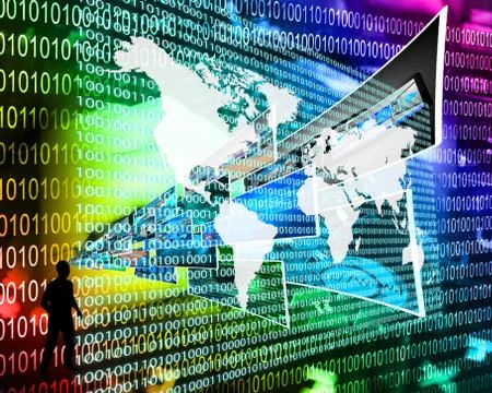 The earth and binary code Stock Illustration