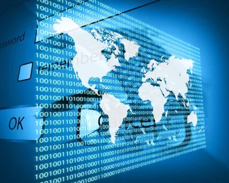 The earth and binary code Stock Illustration