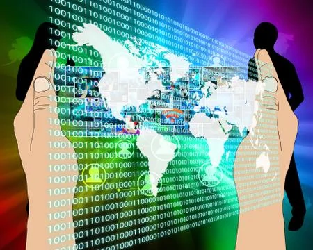 The earth and binary code イラスト素材