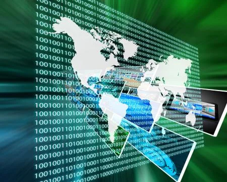 The earth and binary code Stock Illustration