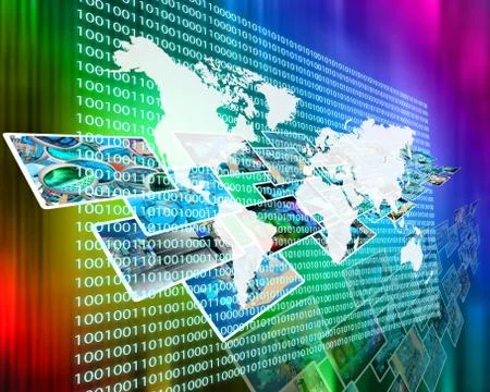 The earth and binary code Stock Illustration