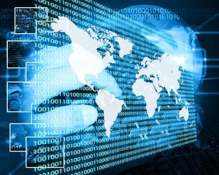 The earth and binary code Stock Illustration