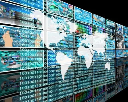 The earth and binary code Illustrazione stock