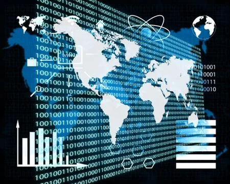 The earth and binary code Stock Illustration