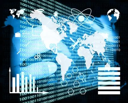 The earth and binary code Stock Illustration
